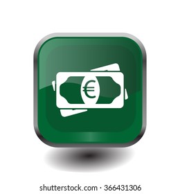 Flat icon of money (euro) vector icon