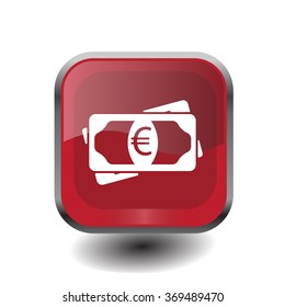 Flat icon of money (euro) vector icon