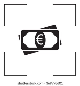 Flat icon of money (euro) vector icon