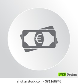 Flat icon of money (euro) vector icon