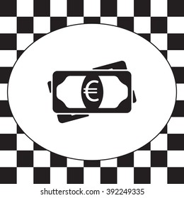 Flat icon of money (euro) vector icon