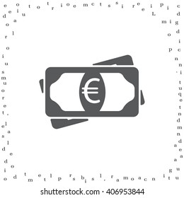 Flat icon of money (euro) vector icon