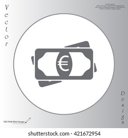 Flat icon of money (euro) vector icon