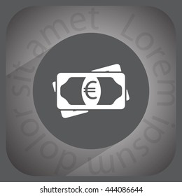 Flat icon of money (euro) vector icon