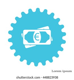 Flat icon of money (euro) vector icon
