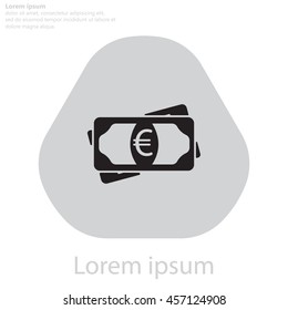 Flat icon of money (euro) vector icon