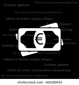 Flat icon of money (euro) vector icon