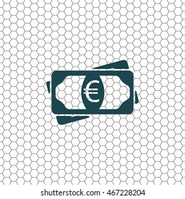 Flat icon of money (euro) vector icon