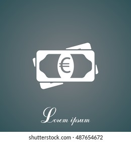 Flat icon of money (euro) vector icon