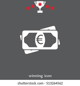 Flat icon of money (euro) vector icon