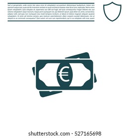 Flat icon of money (euro) vector icon
