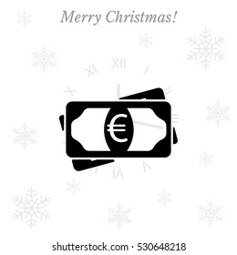 Flat icon of money (euro) vector icon