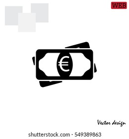 Flat icon of money (euro) vector icon
