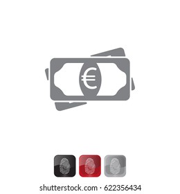 Flat icon of money (euro) vector icon