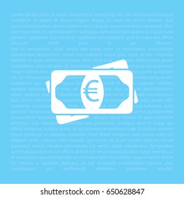 Flat icon of money (euro) vector icon