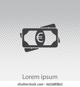 Flat icon of money (euro) vector icon
