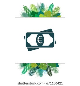 Flat icon of money (euro) vector icon