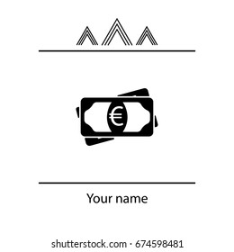 Flat icon of money (euro) vector icon