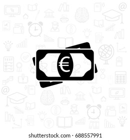 Flat icon of money (euro) vector icon