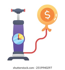 Un icono plano de la inflación monetaria 