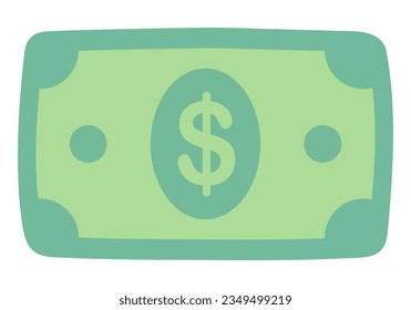 Flat icon of money isolated on white background.