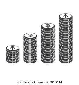 Flat icon of money metal vector icon