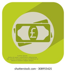 Flat icon of money (sterling) vector icon