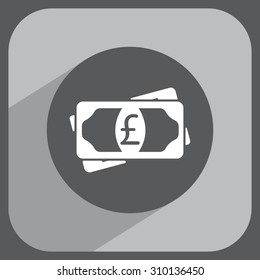Flat icon of money (sterling) vector icon