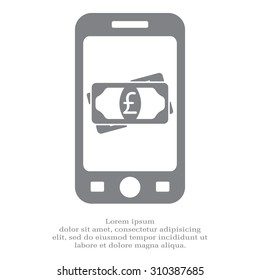 Flat icon of money (sterling) vector icon