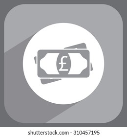 Flat icon of money (sterling) vector icon