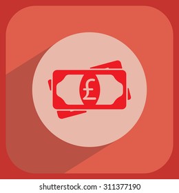 Flat icon of money (sterling) vector icon