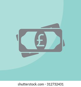 Flat icon of money (sterling) vector icon