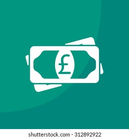 Flat icon of money (sterling) vector icon