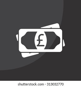Flat icon of money (sterling) vector icon