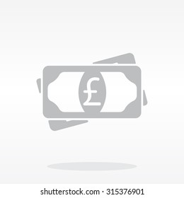Flat icon of money (sterling) vector icon