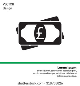 Flat icon of money (sterling) vector icon