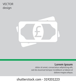 Flat icon of money (sterling) vector icon