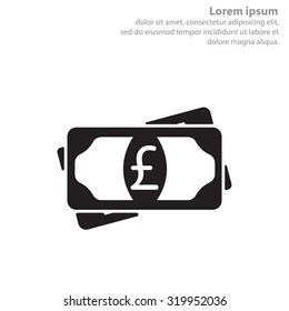 Flat icon of money (sterling) vector icon