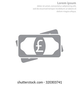 Flat icon of money (sterling) vector icon