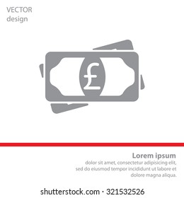 Flat icon of money (sterling) vector icon