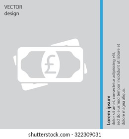 Flat icon of money (sterling) vector icon