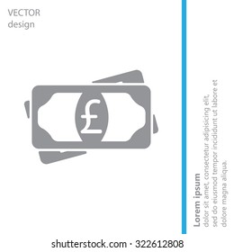 Flat icon of money (sterling) vector icon