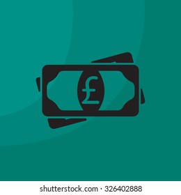 Flat icon of money (sterling) vector icon