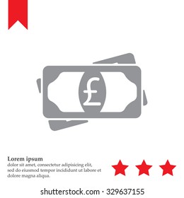 Flat icon of money (sterling) vector icon