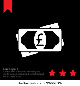 Flat icon of money (sterling) vector icon