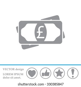 Flat icon of money (sterling) vector icon