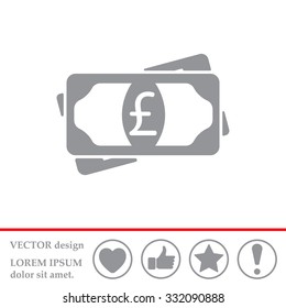 Flat icon of money (sterling) vector icon