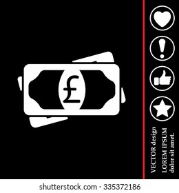 Flat icon of money (sterling) vector icon