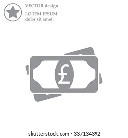 Flat icon of money (sterling) vector icon