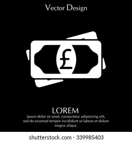 Flat icon of money (sterling) vector icon